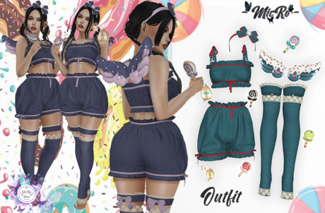 Second Life Marketplace - - MicRo - Outfit Spring Sweetness Blue Red